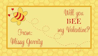 Valentine's Bumble Bee Treat Bag and Topper