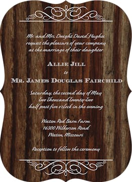 Cherry Wood Invitation