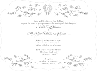 Glistening Florets Foil-Pressed Invitation