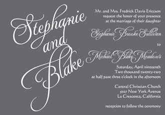 Grey Calligraphic Names Invitation
