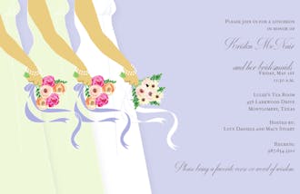 Bride and Bridesmaids on Periwinkle Invitation