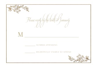 Foiled Branches Foil-Pressed Reply Card