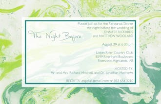 Green and Blue Marbled Invitation