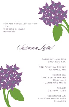 Purple Bouquet Invitation