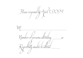 Calligraphy Reply Card 