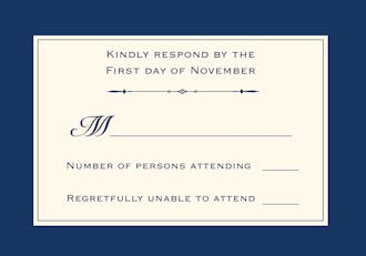 Simply Sophisticated Navy Reply Card