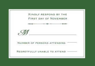 Simply Sophisticated Green Reply Card