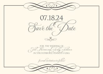 Swanky Save The Date Card