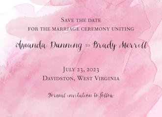 Watercolor Background Save The Date Card