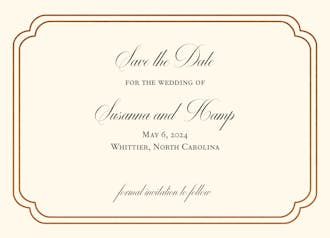 Shining Double Frame Foil-Pressed Save The Date Card