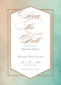 Metallic Ombre Foil-Pressed Save The Date Card
