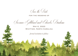 Watercolor Forest Save The Date Card