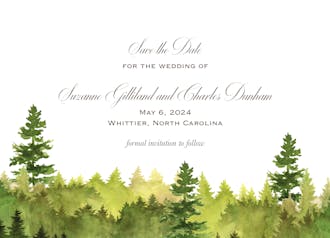 Watercolor Forest Save The Date Card
