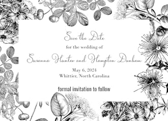 Classic Floral Save The Date Card