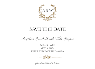 Gleaming Wreath Foil-Pressed Save The Date Card