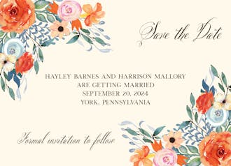 Fresh Floral Save the Date 