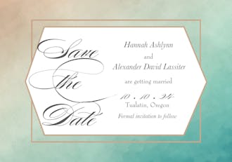 Metallic Ombre Save The Date Postcard
