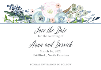 Watercolor Florals Save The Date Postcard