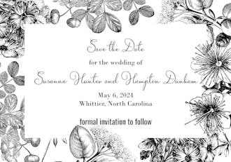 Classic Floral Save The Date Postcard