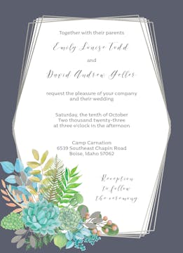 Modern Succulents Invitation