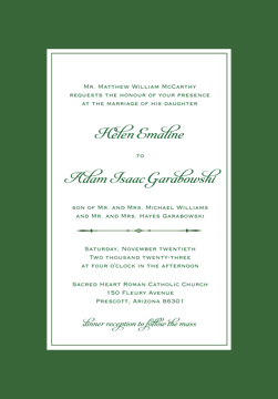 Simply Sophisticated Green Invitation