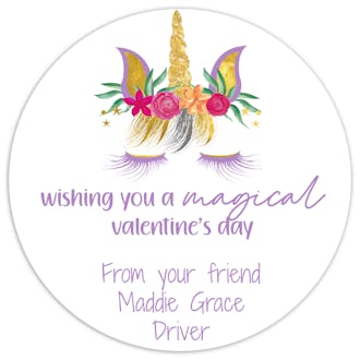 Magical Unicorn Valentine Sticker