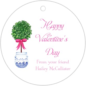 Sweet Topiary Round Hanging Gift Tag