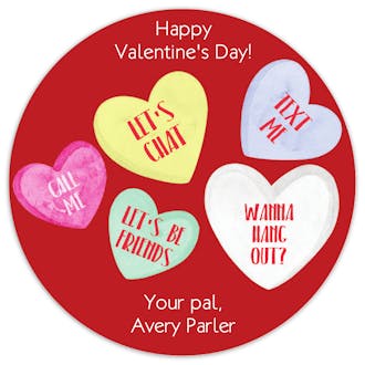Text Hearts Valentine Sticker