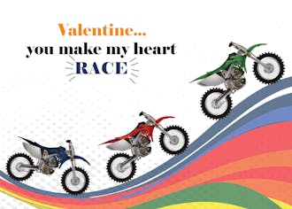 Dirt Bike Valentine Card 
