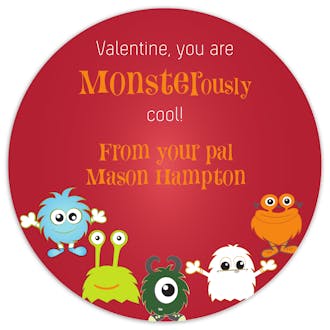 Cute Monsters Valentine Sticker