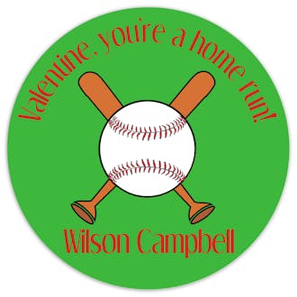 Valentine's Baseball Gift Sticker