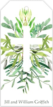 Greenery Cross Hanging Gift Tag
