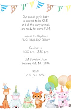 Zoo Party Invitation