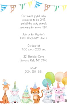 Zoo Party Invitation