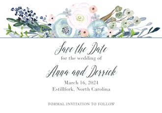 Watercolor Florals Save The Date Postcard