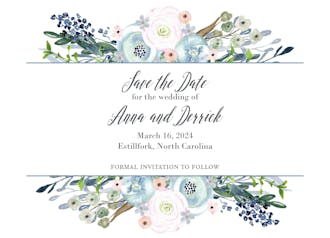 Watercolor Florals Save The Date Card