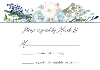 Watercolor Florals Reply Card