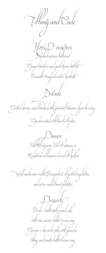 Calligraphy Wedding Menu