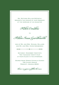 Simply Sophisticated Green Invitation