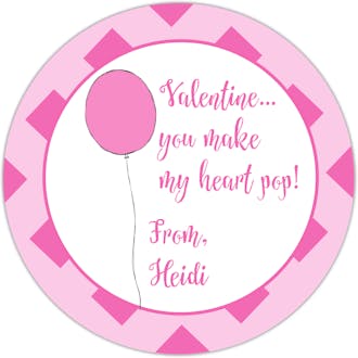 Pink Balloon Valentine Gift Sticker