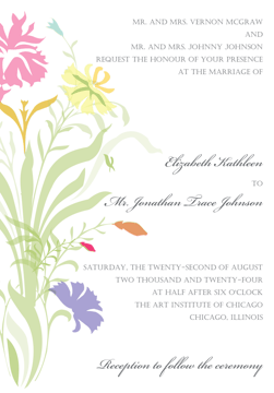 Multi-color Floral Invitation 
