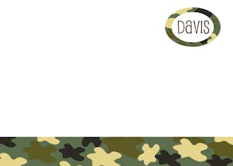 Camouflage Flat Notecard