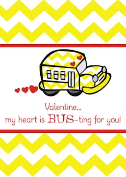 Bus Valentine Cards