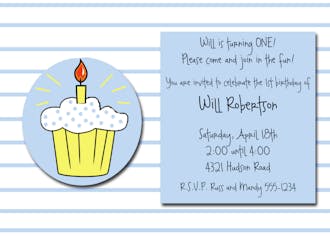 Blue cupcake invitation