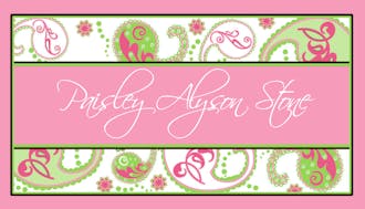 Pink Paisley Enclosure Card