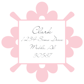 Elegant Pink Frame Square Return Address Label