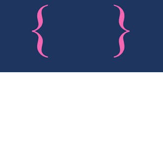 Navy and pink monogram square address label