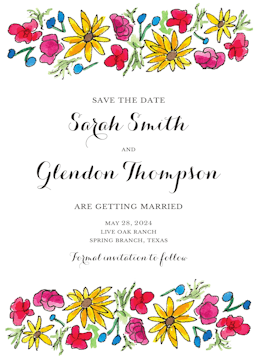Summer Florals Save the Date