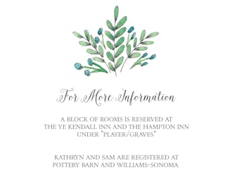 Buds and Greenery Reception Card