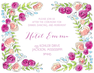 Sweet Pink Reception Card